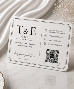 White Luxury Metall Visitenkarten mit Gravur TEGravur