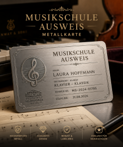 Musikschule Ausweis Metallkarte
