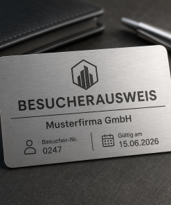 Besucherausweis Metallkarte