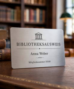 Bibliotheksausweis Metallkarte Classic