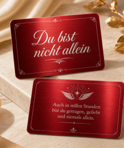 Du bist nicht allein Metall-Glaubenskarten, Gebetskarten, Schutzkarten mit Gravur