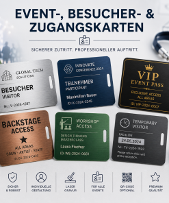 Event-, Besucher- & Zugangskarten aus Metall
