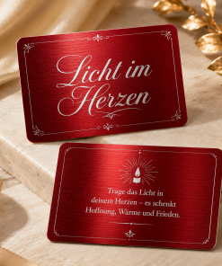 Licht im Herzen Metall-Glaubenskarten, Gebetskarten, Schutzkarten mit Gravur