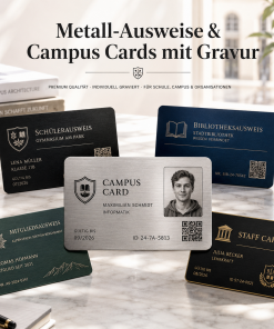 Metall-Ausweise &  Cards mit Gravur
