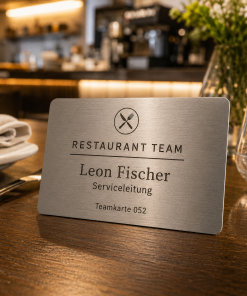 Restaurant Team Card mit Gravur