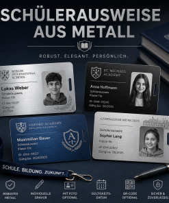 Schülerausweise aus Metall